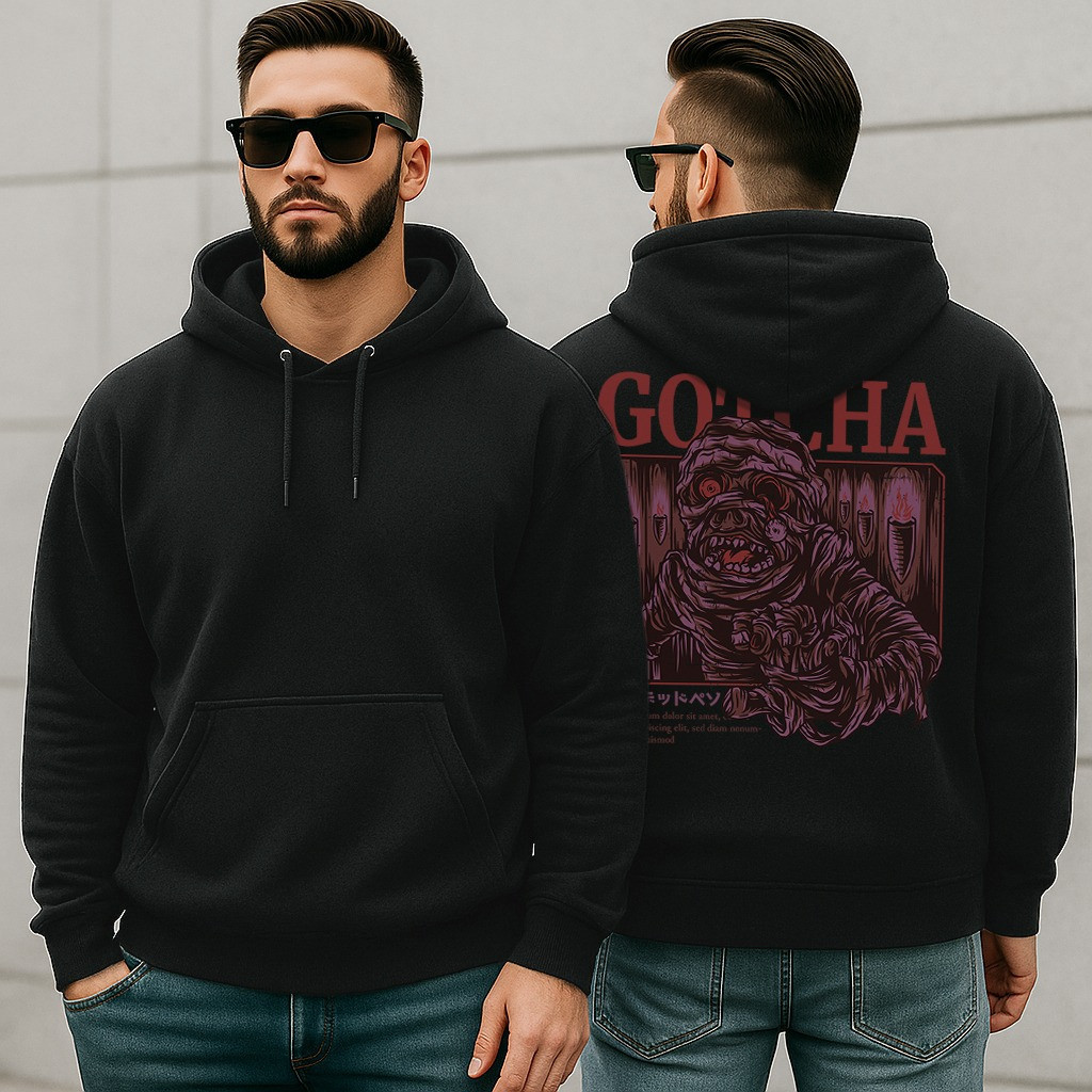 Moletom Masculino Canguru Com Capuz Estampa Gotcha! Monstro fox casaco
