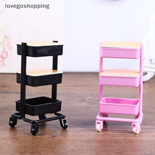 [lovego] 1 Conjunto 1 : 12 Casa De Bonecas Em Miniatura Carrinho De Jantar Com Rodas Prateleira De Armazenamento Estante em Oferta na Shopee