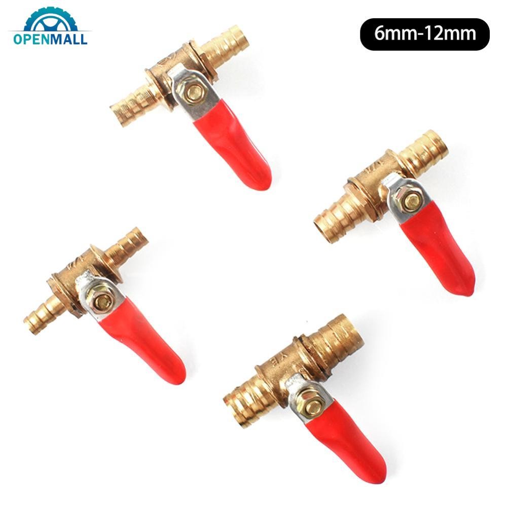 OPENMALL 1/4 Válvula Pequena 6mm 8mm 10mm 12mm Mangueira Farpa Inline Latão Água Óleo Ar Gás Torneira Desligamento Linha em Oferta na Shopee