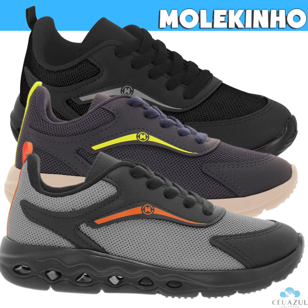 Tênis Infantil Molekinho Confortável Esportivo Solado EVA Amortecedor Menino em Oferta na Shopee