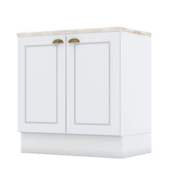 Balcão 2 Portas 80 Cm Americana Branco Com Tampo Cooktop Calcare – Henn