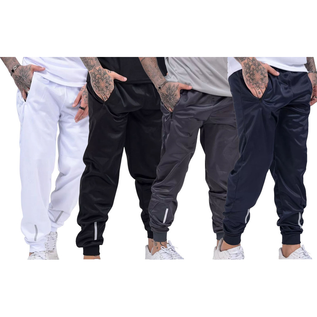 KIT COM 4 CALÇA JOGGER ESPORTIVAS ACADEMIA REFLETIVO PROMOÇÃO 2025