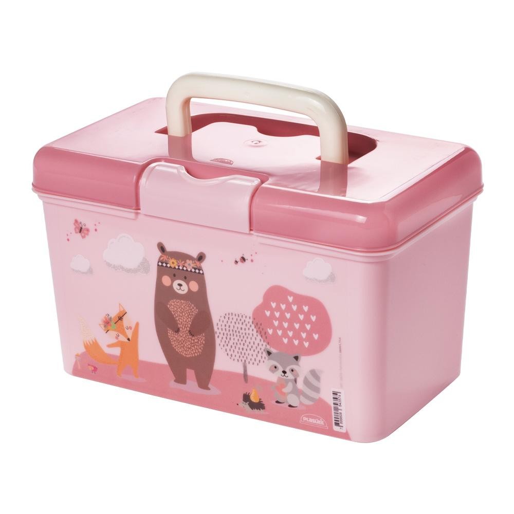 Maleta Organizadora Caixa Multiuso Petit Rosa Caixa Multiuso Volta às Aulas Plasútil em Oferta na Shopee