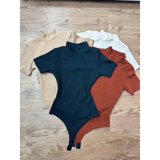 body bory collant manga curta gola alta feminino canelado anarruga premium em Oferta na Shopee