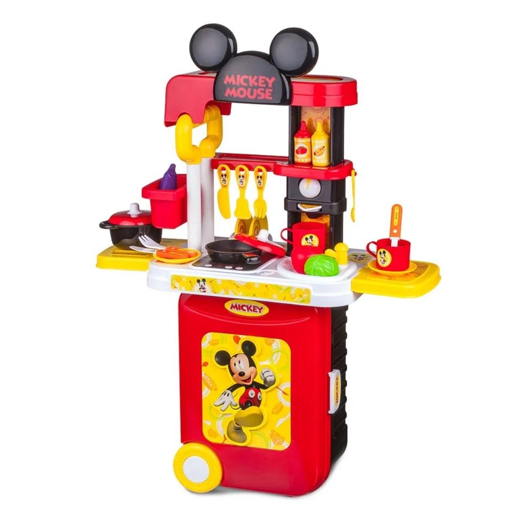 Maleta de Viagem Mickey Cozinha Play Set 3 em 1 Multikids - BR1300 em Oferta na Shopee