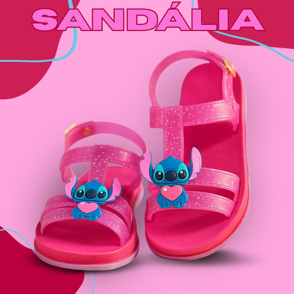 Sandália Stitch Infantil Estampa Fofa e Palmilha Confortável em Oferta na Shopee