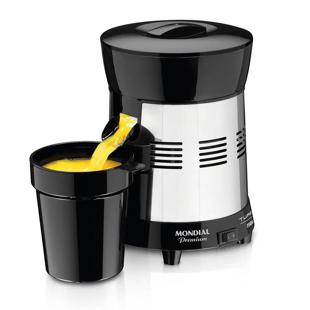 Extrator de Suco Mondial Turbo Premium 1L 250W Preto/Inox Bivolt - E-10