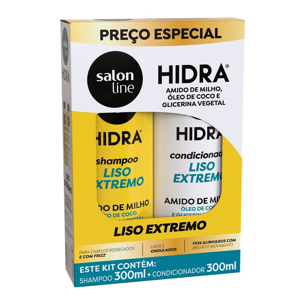 Kit Shampoo + Condicionador Hidra Amido de Milho Salon Line 300ml - Beauty