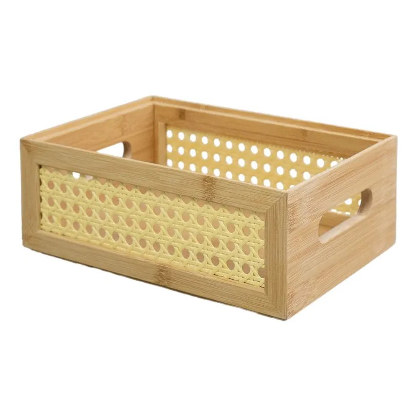 Caixa Organizadora Empilhável De Bambu Palhinha 22cm Oikos em Oferta na Shopee