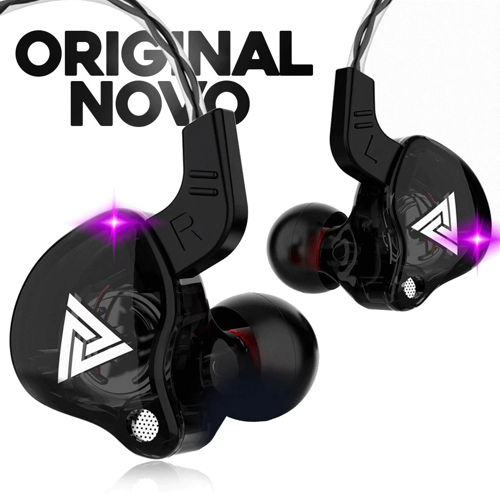 fone de ouvido com microfone QKZ AK6 Profissional para Jogos - Grave Potente 10mm Impedância 16Ω, Resistente a Respingos