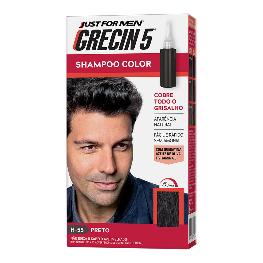 Grecin 5 Shampoo Color Tonalizante Preto 60ml - Beauty