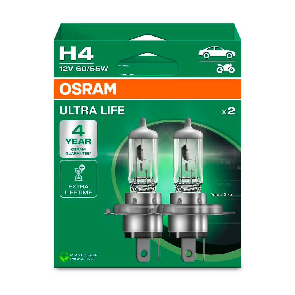 Lâmpada Farol Chevrolet Prisma 2006 até 2019 h4 Osram ultra life 12V Alta Durabilidade - Par em Oferta na Shopee