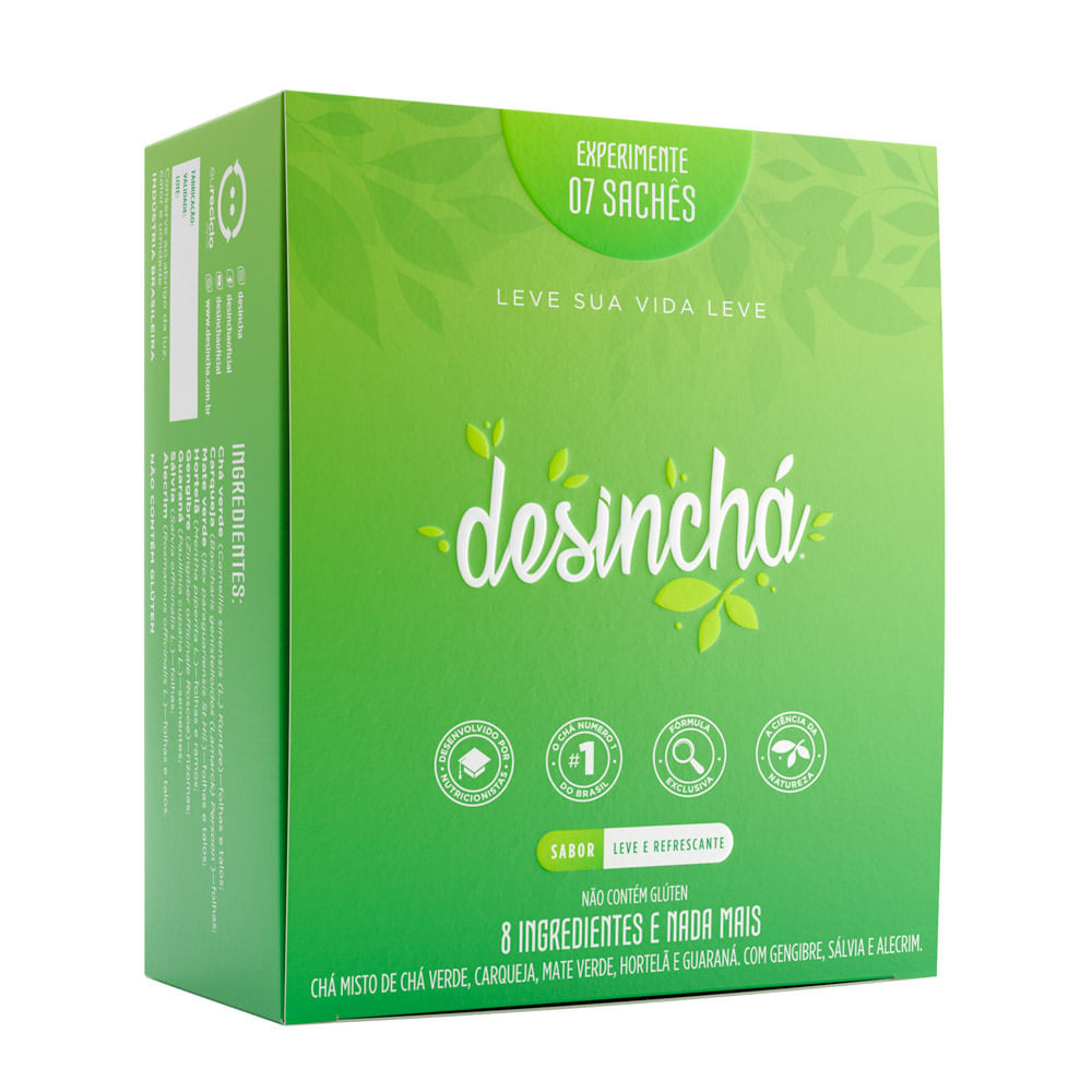 Chá Desinchá 8 Ingredientes Sabor Leve e Refrescante com 7 Sachês - Food & Beverages