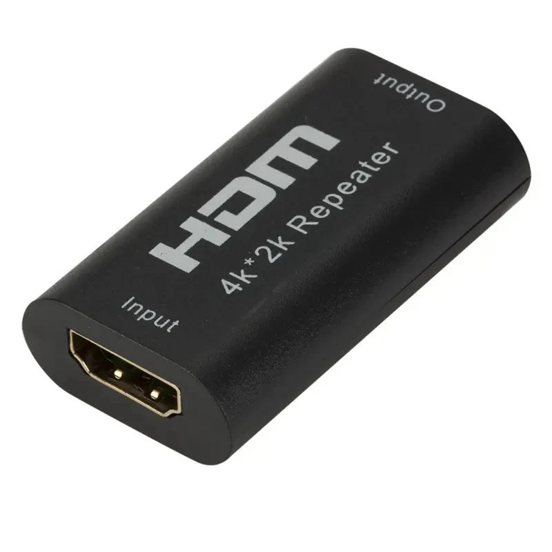 Repetidor HDMI compacto 4K 2K, amplificador de sinal para computador e TV, adaptador HDMI confiável
