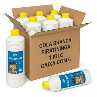 Kit 6 Cola Branca Escolar 1kg Ideal Para Slime Artesanato em Oferta na Shopee