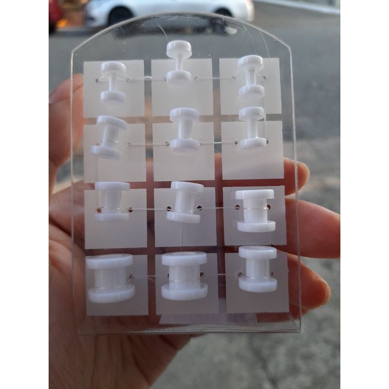 Cartela 12 peca de Alargador Acrílico Preto /Branco do 1mm ao 6mm em Oferta na Shopee