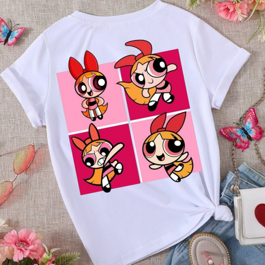 Camiseta camisa blusa baby look Estampada Florzinha Meninas Super Poderosas