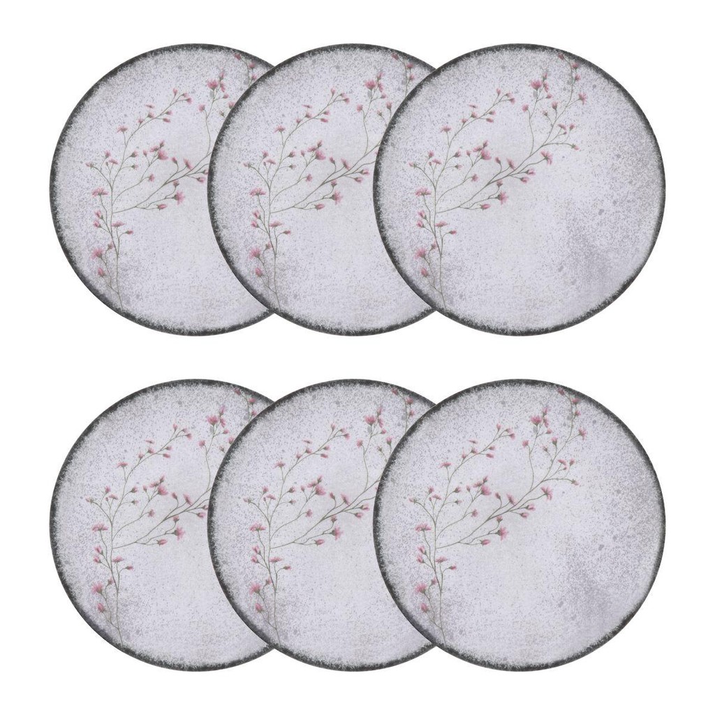 Conjunto 6 Pratos Rasos 25cm Porcelana Floralis Tramontina em Oferta na Shopee