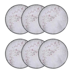 Conjunto 6 Pratos Rasos 25cm Porcelana Floralis Tramontina