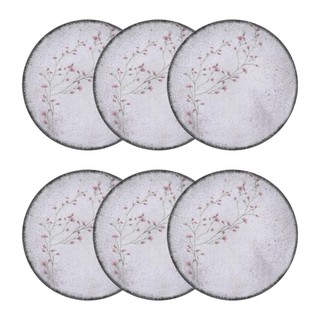Conjunto 6 Pratos Rasos 25cm Porcelana Floralis Tramontina
