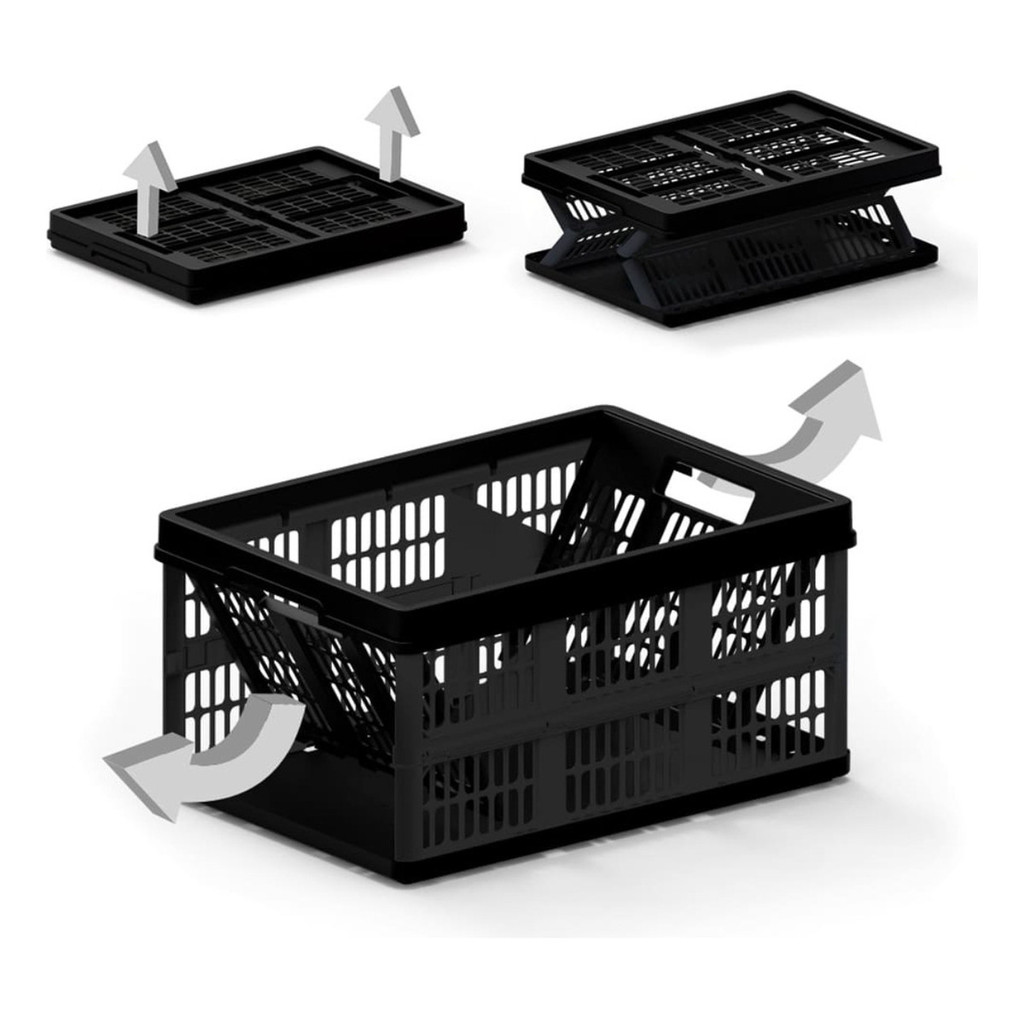 Kit com 2 Caixas Dobrável Organizadora Desmontável 45 Litros Preta em Oferta na Shopee