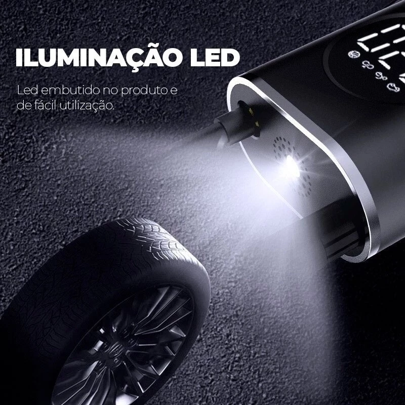 Mini Compressor de Ar Portátil Digital Recarregável USB para Pneu — foto 3