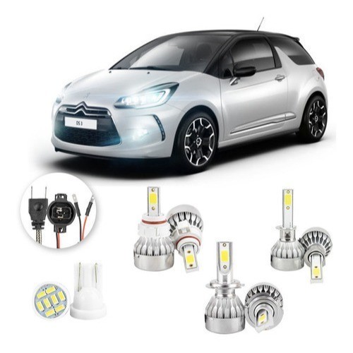 Lâmpadas Ultra Led Citroen Ds3 20000lm Alto Baixo e Milha + Pingo Led em Oferta na Shopee