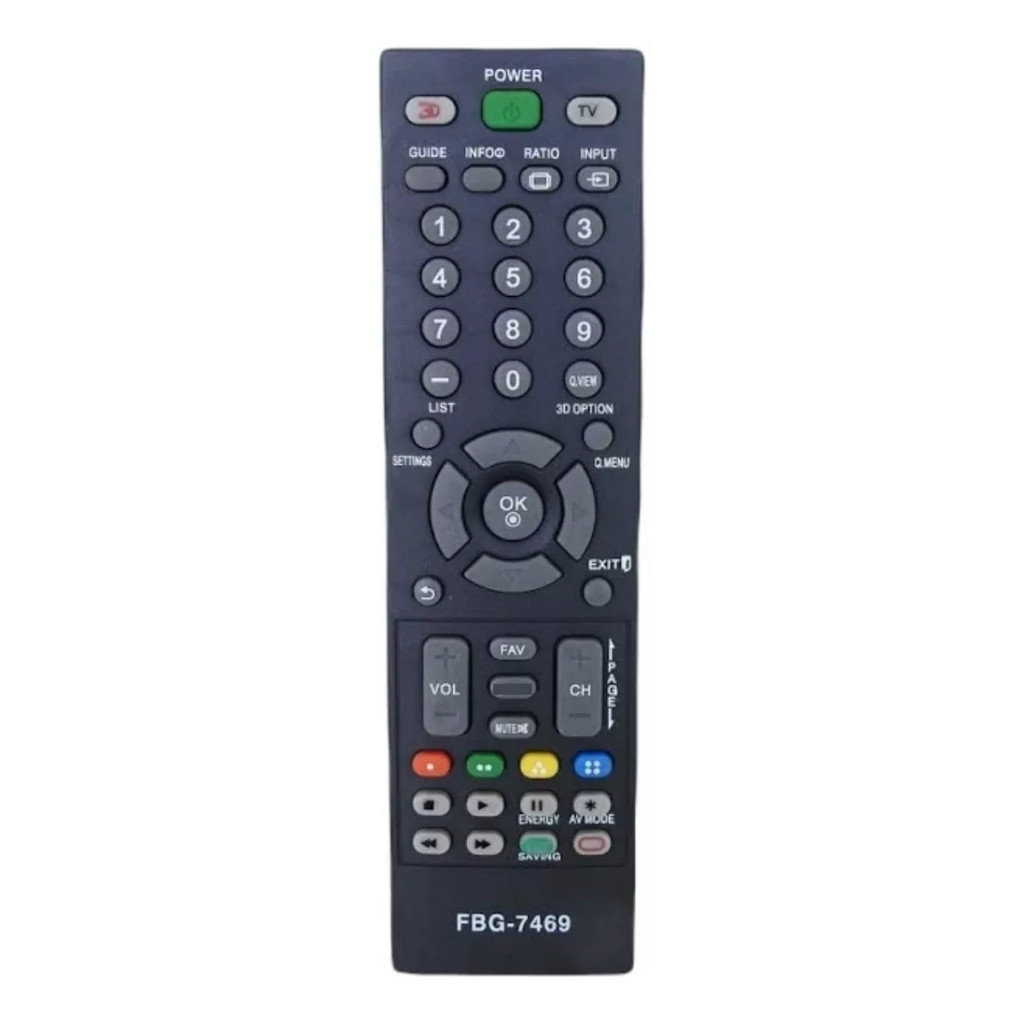 Controle Remoto Para Tv LG Led FBG 7469 LE 7272 AKB73655807 32LM3400 42LM3400 - Substituto Compatível Tg