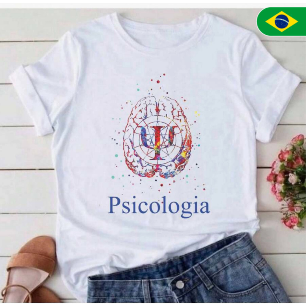 Camisa Unissex  Tshirt 30.1   Estampada De Psicologia,  Unissex 100% Algodão Premium Envio Imedia