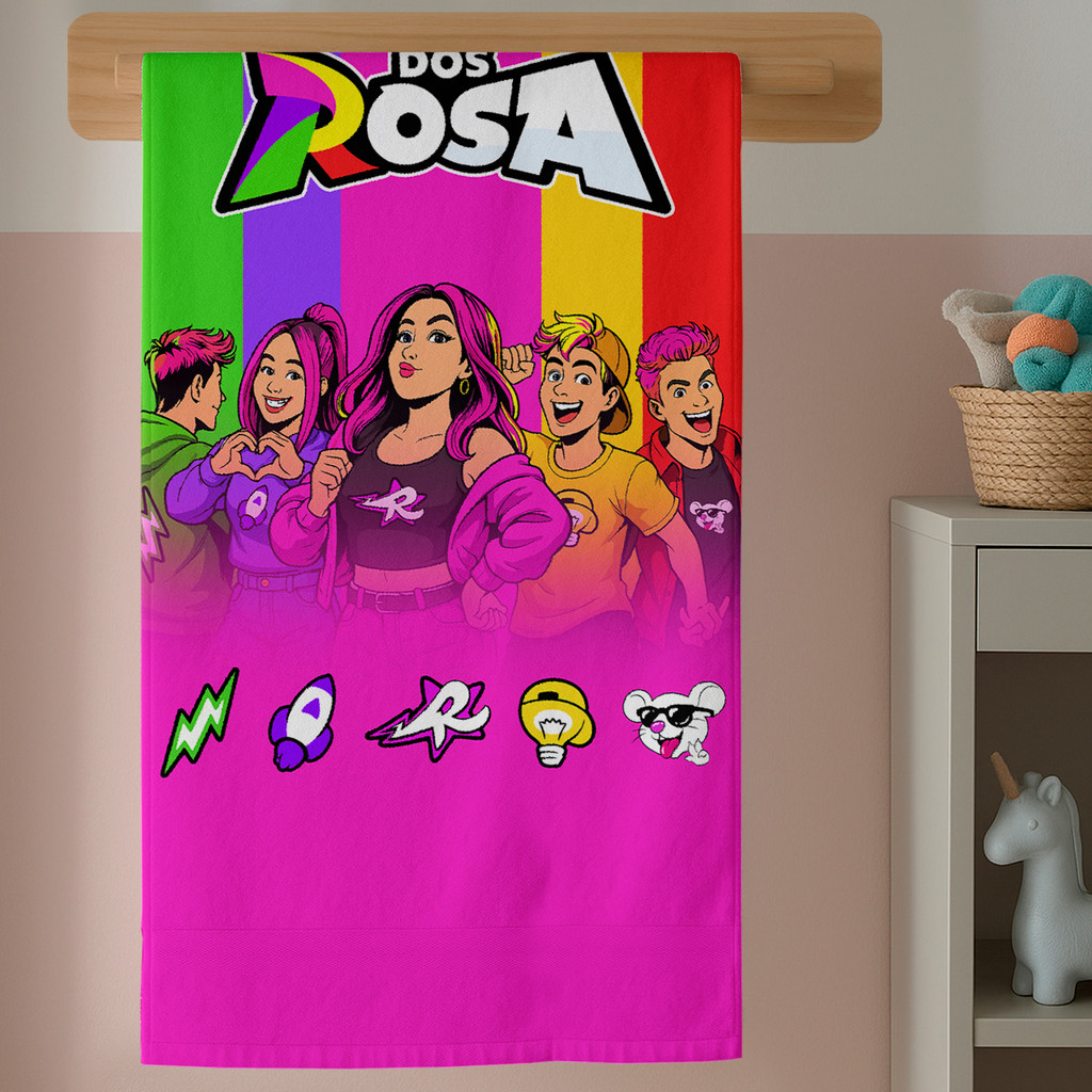 Banho Infantil Toalha Algodão com Estampa Menina Rosas Criadora Digital Qualidade Confortável Macia