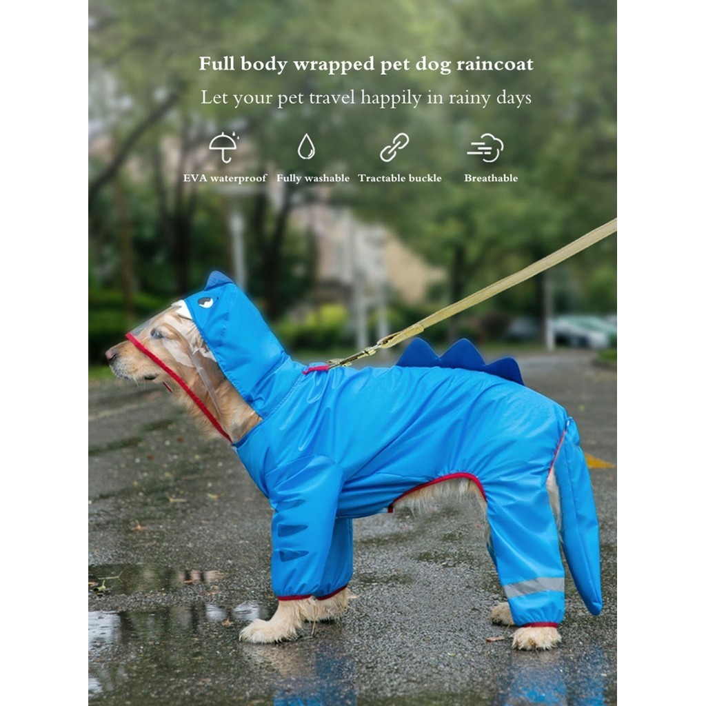 Capa De Chuva Para Cães Grandes Médios À Prova D'água D'água Forma Fofa Com Tiras Refletoras em Oferta na Shopee