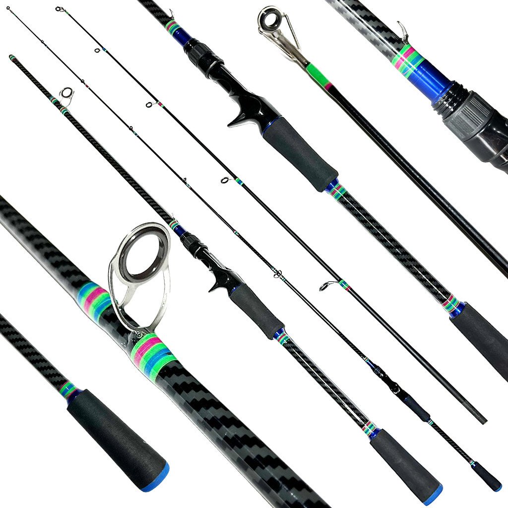 VARA PARA CARRETILHA XINGU BLACK BASS 5'.6" (1,65M) - 8-17LB - PRETA/AZUL 2 PARTES