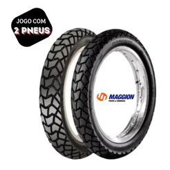 Par de Pneu 90/90-19 + 110/90-17 Maggion Viper Nxr Bros Xre Crosser Uso Com Câmara