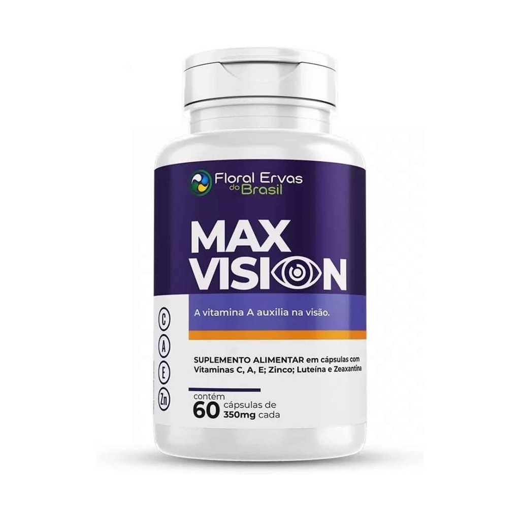 Max Vision 60 cps Saúde Dos Olhos Luteína Zeaxantina Floral Ervas do Brasil