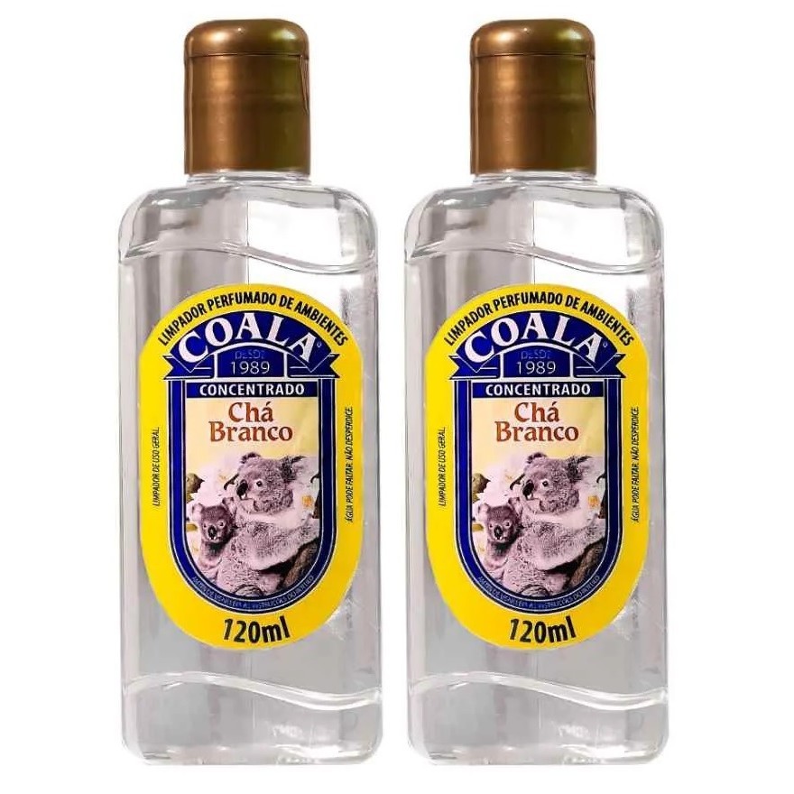 Kit 2 Coala Limpador Perfumado de Ambientes 120ML - Chá Branco - Aromatizante - Banheiro - Piso em Oferta na Shopee
