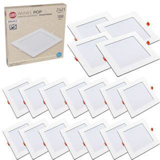 Kit 20 Painel Led Pop De Embutir Quadrado 6500K Branco Frio 18w Avant em Oferta na Shopee