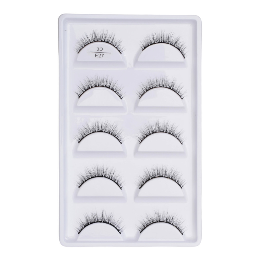Cartela com 5 pares de cilios postiços naturais modelo - E27