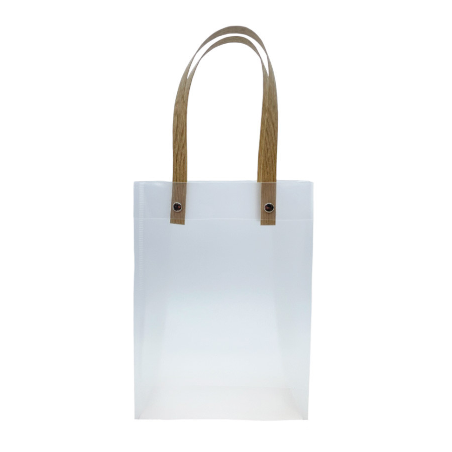 Sacola Transparente Fosca com Alça de Fibra - 13x20x7cm - 12 unidades - Rizzo - Stationery