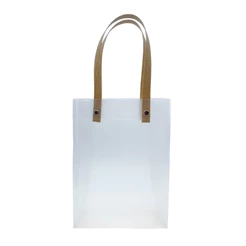 Sacola Transparente Fosca com Alça de Fibra - 13x20x7cm - 12 unidades - Rizzo