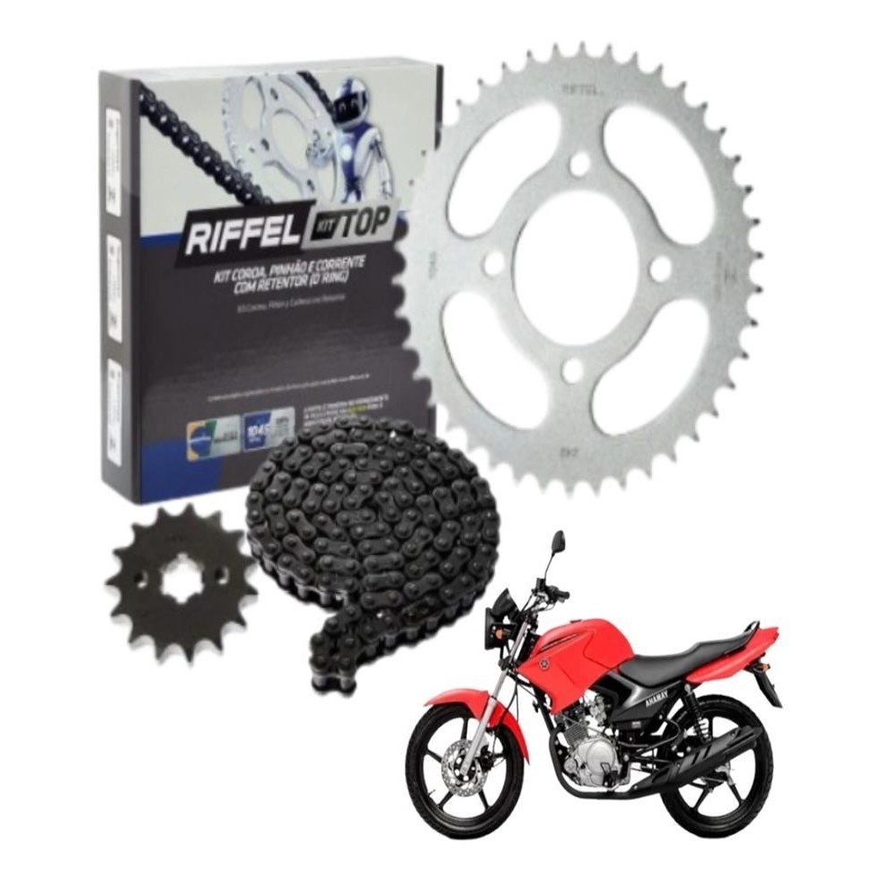 Kit Relacao Tracao Transmissao Com Retentor Yamaha Ybr 125 Factor 2000 2001 2002 2003 12 13 14 2015 2016 Original Riffel