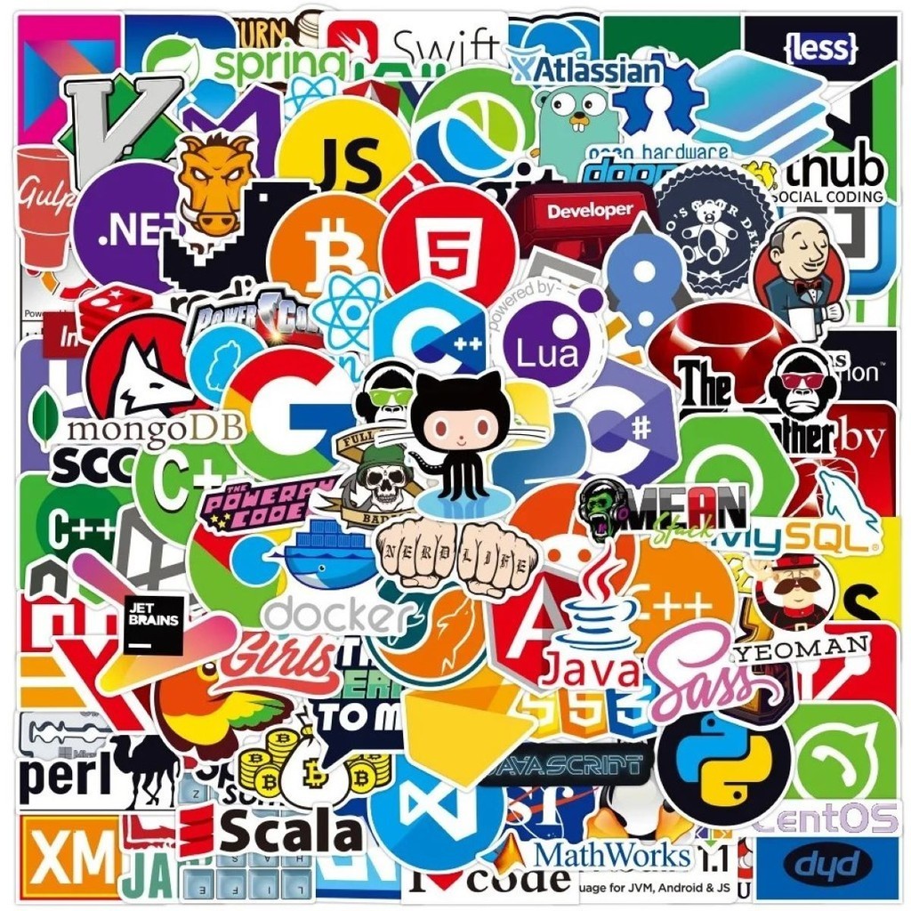 111 Adesivos Programação Code Python Lua Java C++ Tech Hack Stickers Computação em Oferta na Shopee