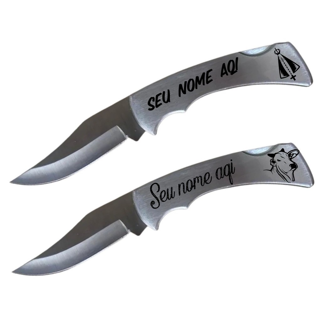 2Canivete Inox Com Personalização Nome e Imagem Sua Escolha em Oferta na Shopee