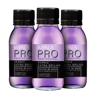 Esmalte Impala Pro - Verniz Extra Brilho 60ml C/3 em Oferta na Shopee