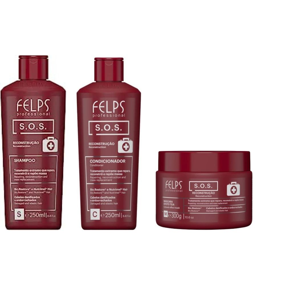 Kit Felps Sos - Shampoo 250ml + Condicionador 250ml + Máscara 300g