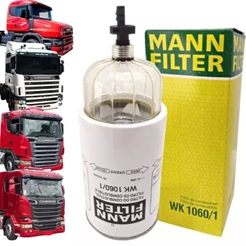 WK1060/1 Filtro Racor Scania 124 / PGR / S5 - 1998 a 2018 Diesel Separador Água com Copo (WK1060/1) 'RACOR'