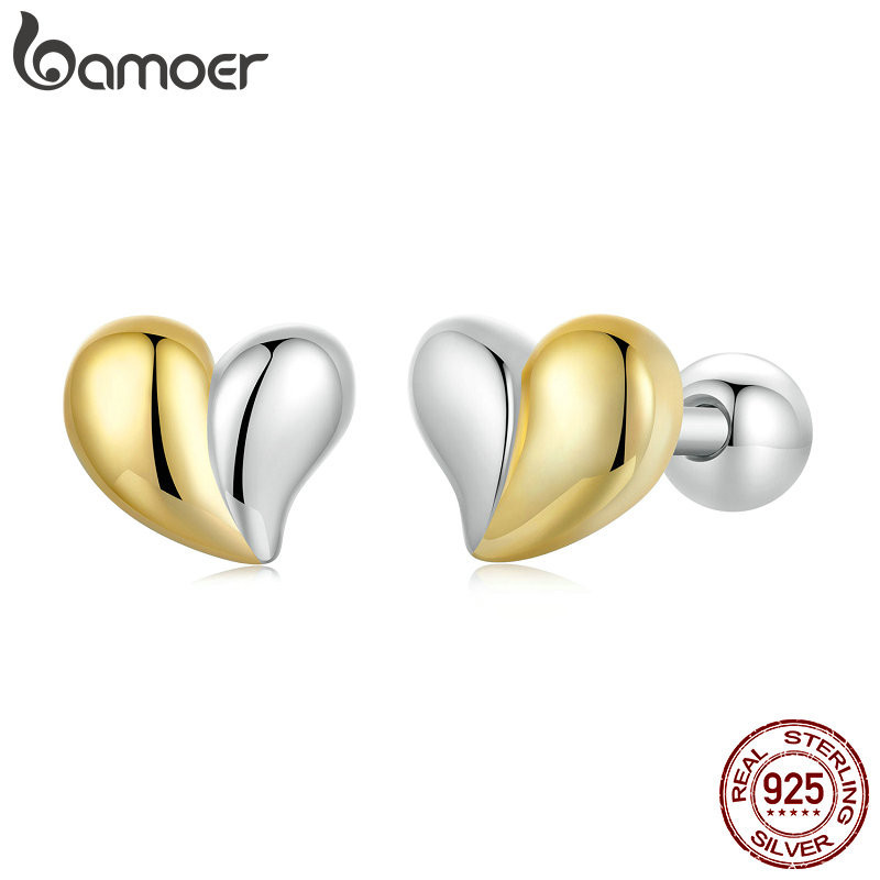 Bamoer 925 Sterling Sliver Studs Brincos Mini Jóias De Coração Presentes Para Mulheres