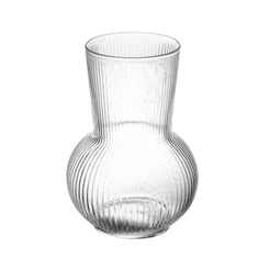 Vaso Vidro Lines 17cm Wolff para Flores Arranjos Decoração Mesa Aparador Sala Quarto Escritório Centro Mesa Elegante Lar