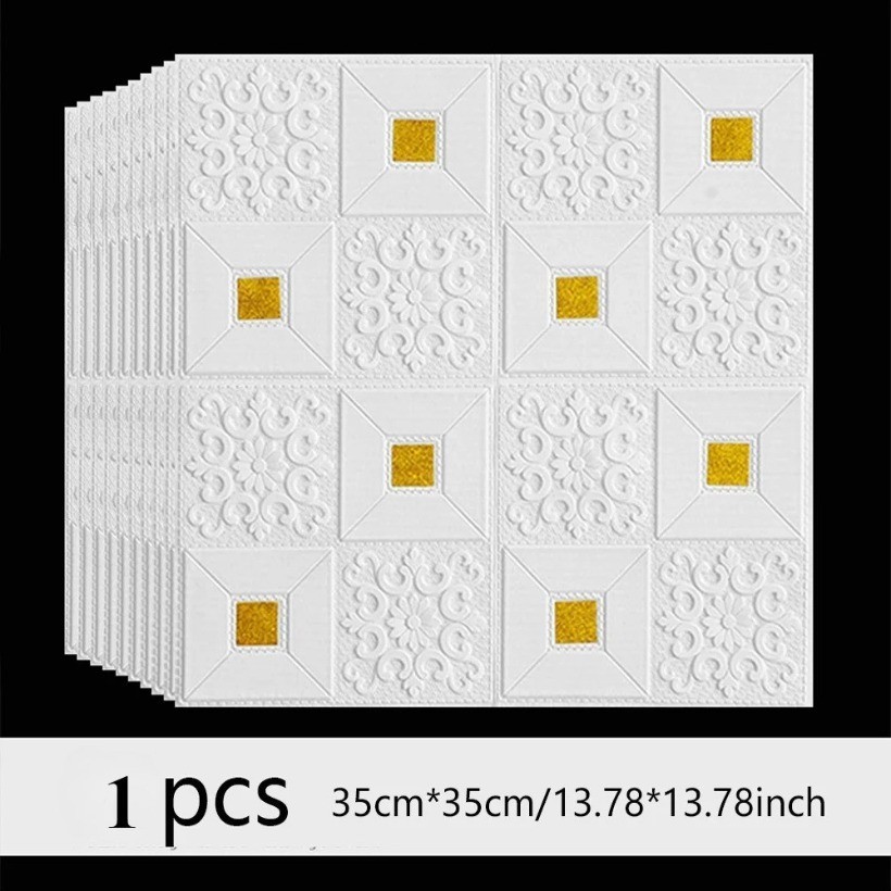 Adesivos Decorativos De Parede 3D Simples 35cm * 35cm Autocolantes Teto Sala De Estar Fundo De TV De Quarto À Prova D'água