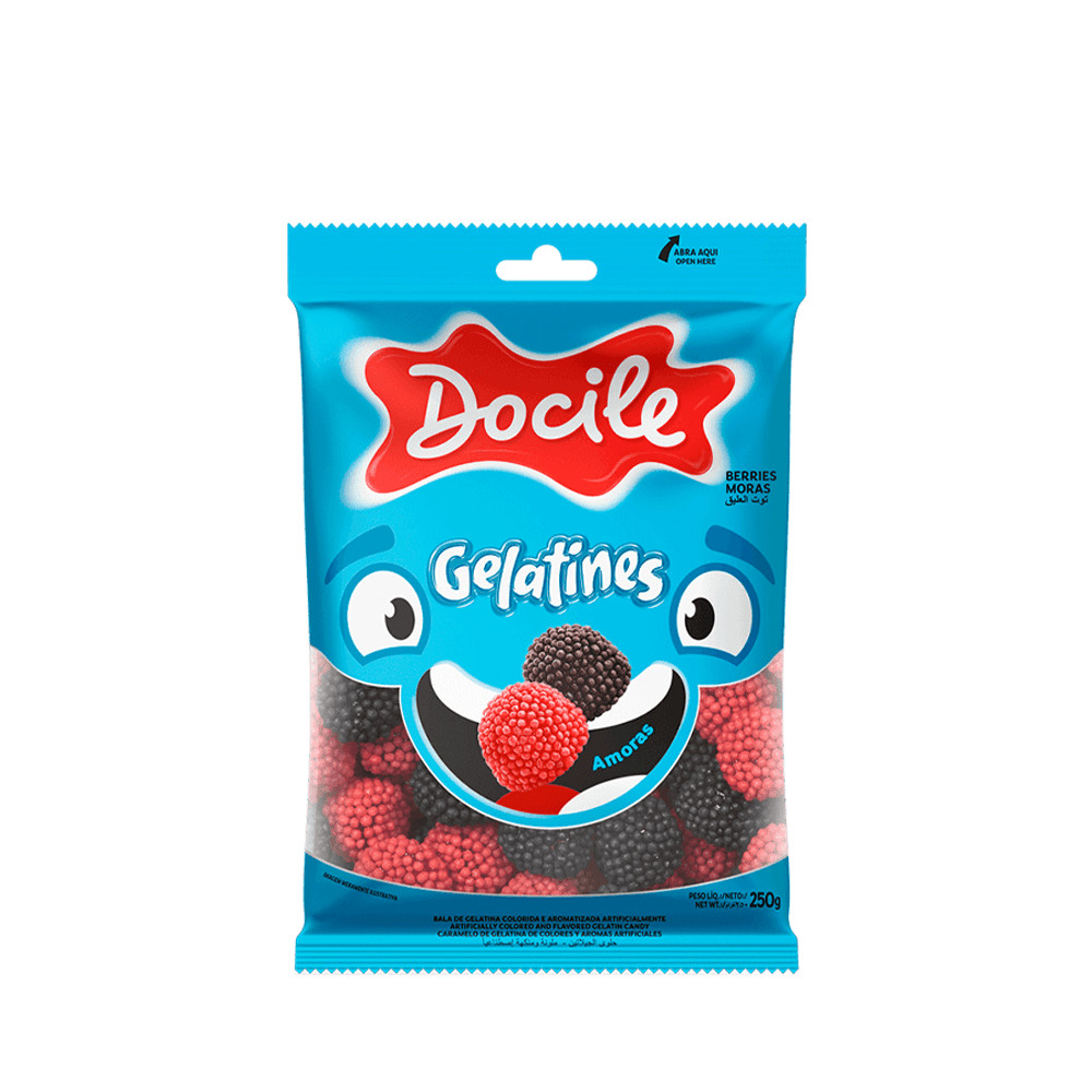 Bala de Gelatina Amoras 250g - Docile em Oferta na Shopee