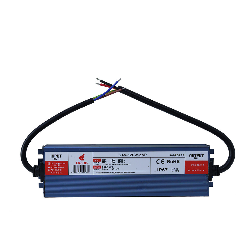 Fonte Blindada 24v 5a 120w FONTE BLINDADA IP67 5A REAL Fonte de alimentação à prova d'água